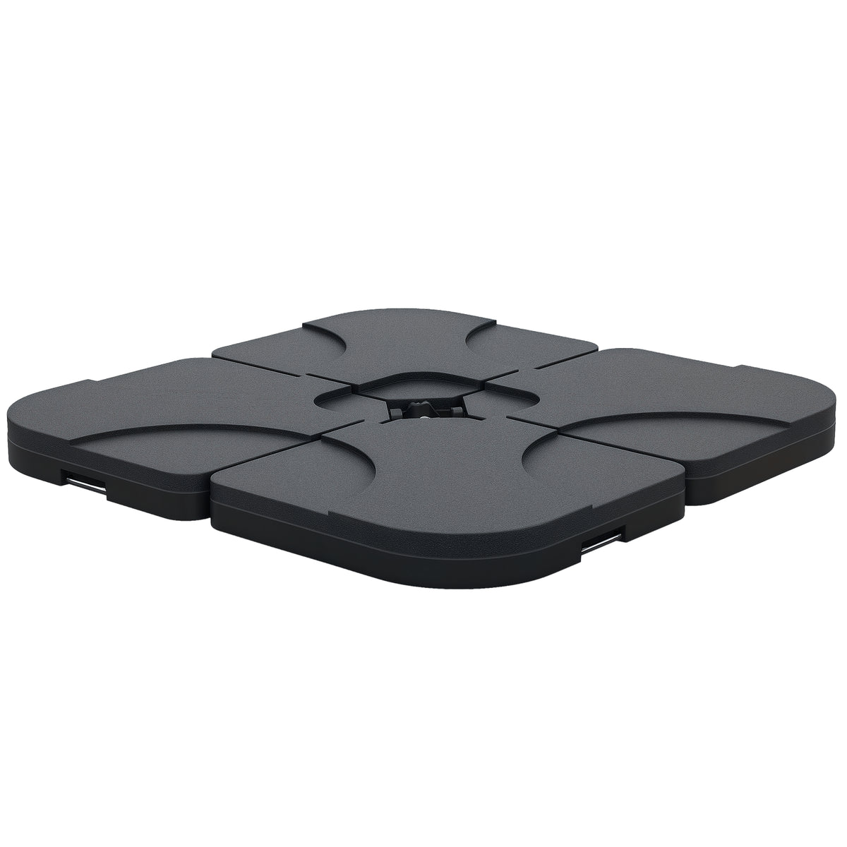 Base para Chapéu de Sol de 4 Peças Suporte para Chapéu de Sol para Jardim Pátio Exterior 50x50x7,5cm Preto — foto 1