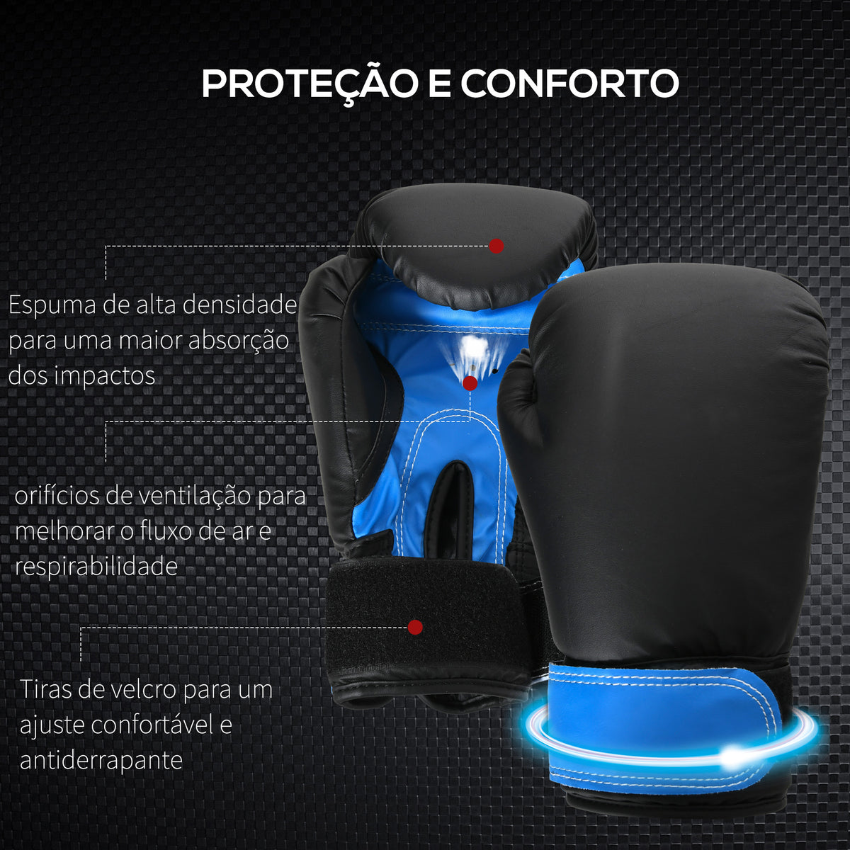 Saco de Boxe Profissional Puching Bag com Luvas de 8 oz Gancho e Bolsa de Armazenamento Saco de Areia de Treinamento para Adultos e Adolescentes Ø25x102 cm Azul — foto 7