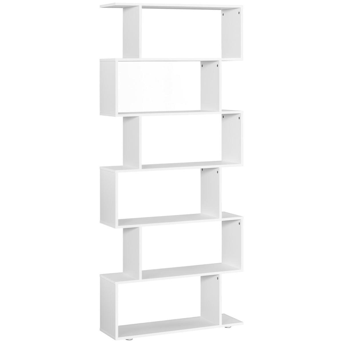 Estante com 6 Prateleiras para Livros Material de Madeira 80 x 25 x1 92 cm Branco — foto 1