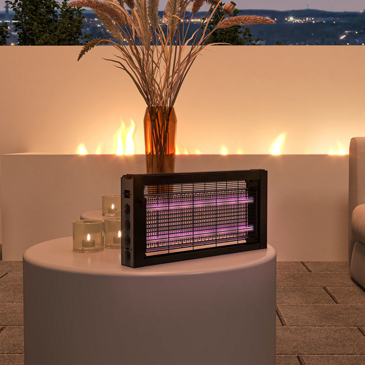 Lâmpada Anti-Mosquitos com Luz LED Mata Mosquitos Elétrico 8W Efetivo para 60 m² com Corrente para Interior Jardim Terraço Pátio 49x6x25 cm Preto — foto 2