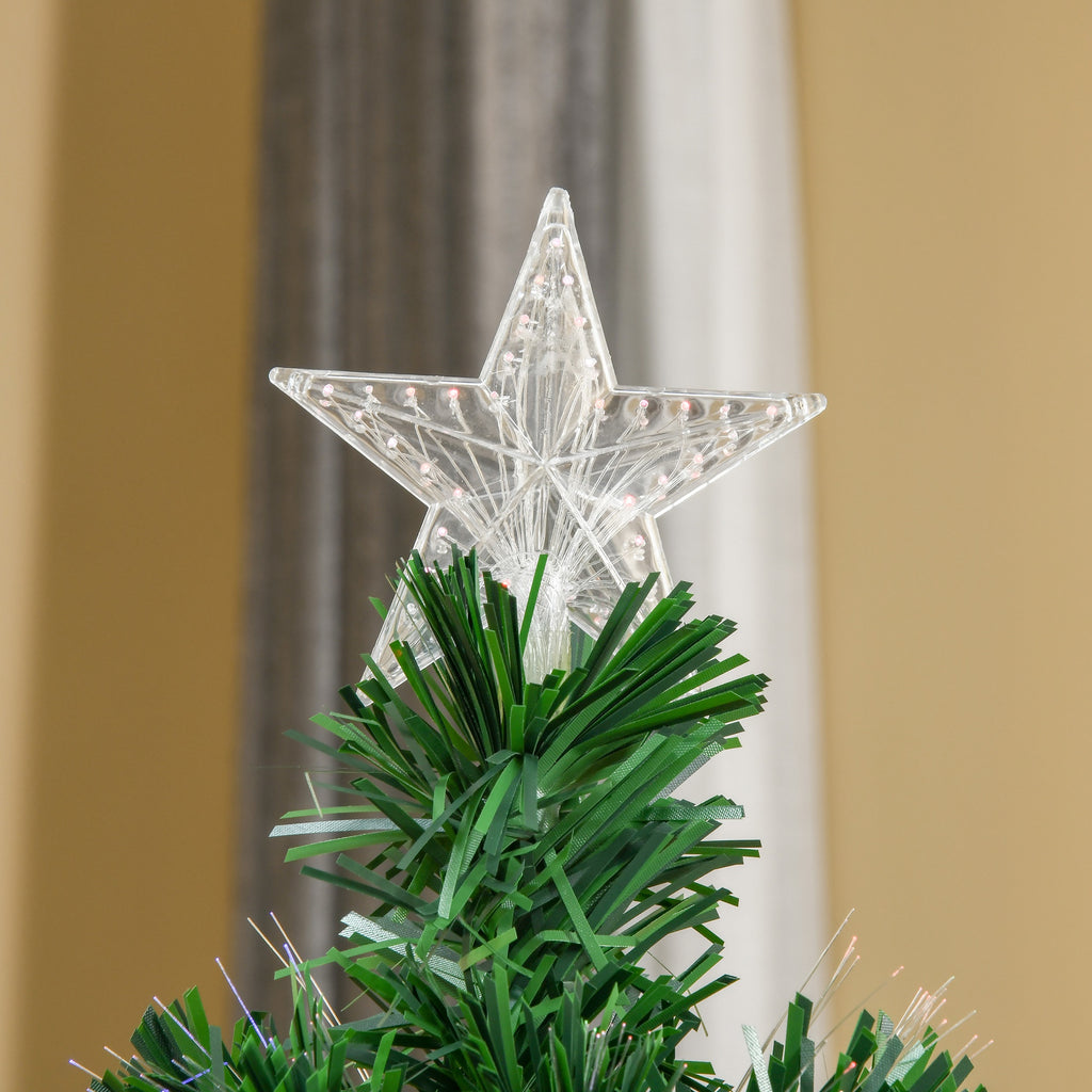 Árvore de Natal Artificial 150 cm Árvore de Natal com Fibra Óptica e Suporte Metálico Decoração de Natal Ø75x150 cm Verde — foto 9