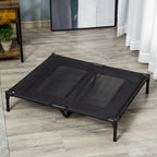 Cama Elevada para Cães Cama de Animais de Estimação com Malha Transpirável e Tecido Oxford para Exterior Interior Jardim Terraço 92x76x18 cm Preto — foto 2