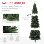 Árvore de Natal 180 cm Árvore de Natal Artificial com 618 Ramos e Suporte de Metal Árvore de Natal para Sala de Estar Interior Verde — foto 6