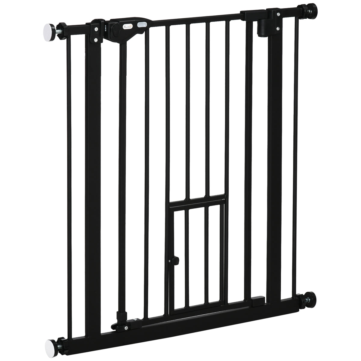 Barreira de Segurança para Cães Animais de Estimação 74-80cm para Escadas Portas e Corredor com Porta com Fechamento Automático e Sistema de Duplo Bloqueio Altura 76,2cm Preto — foto 1
