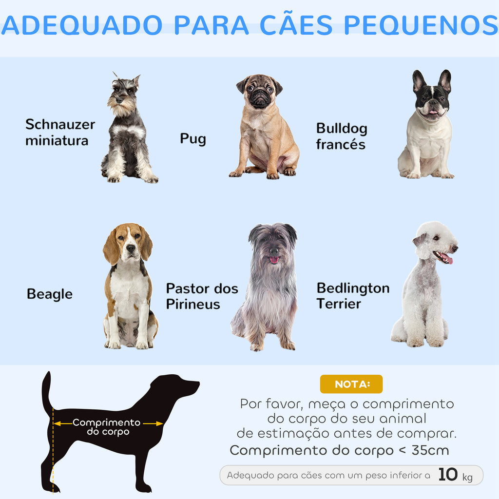Sofá para Cães Pequenos Cama Elevada para Cães com Pés de Madeira Almofada Removível e Capa Lavável Carga 10 kg 86x55x33 cm Azul — foto 7