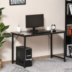 Secdretária Mesa de Computador com Pés Ajustáveis e Estrutura em Aço Secretária Estilo Moderno Capacidade de Carga 70 kg 120x60x73 cm Marrom Escuro e Preto — foto 2