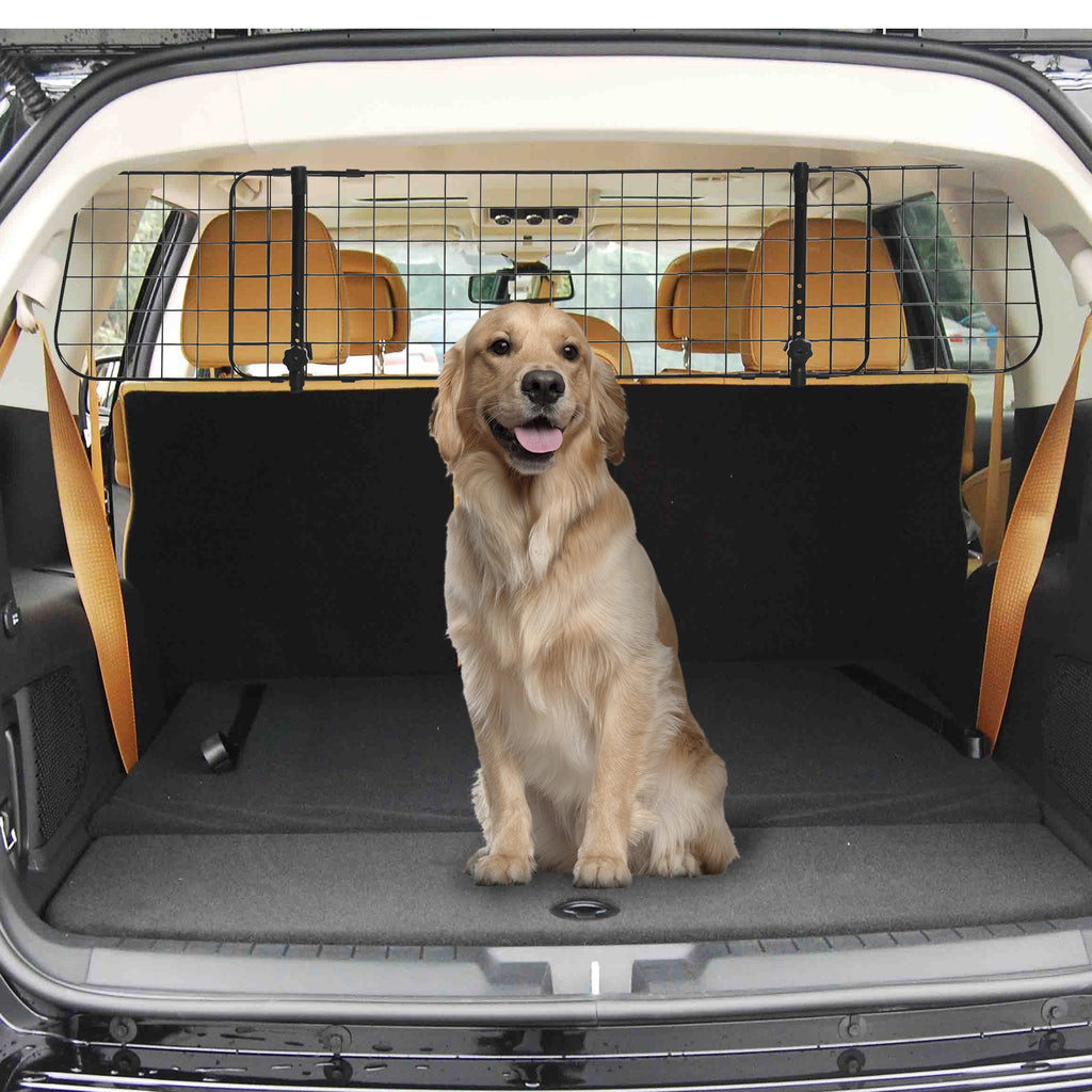 Grade de Segurança de Carro para Cães Extensível Universal Grade de Segurança para Cães com Largura Ajustável 91-152x30cm Preto — foto 2