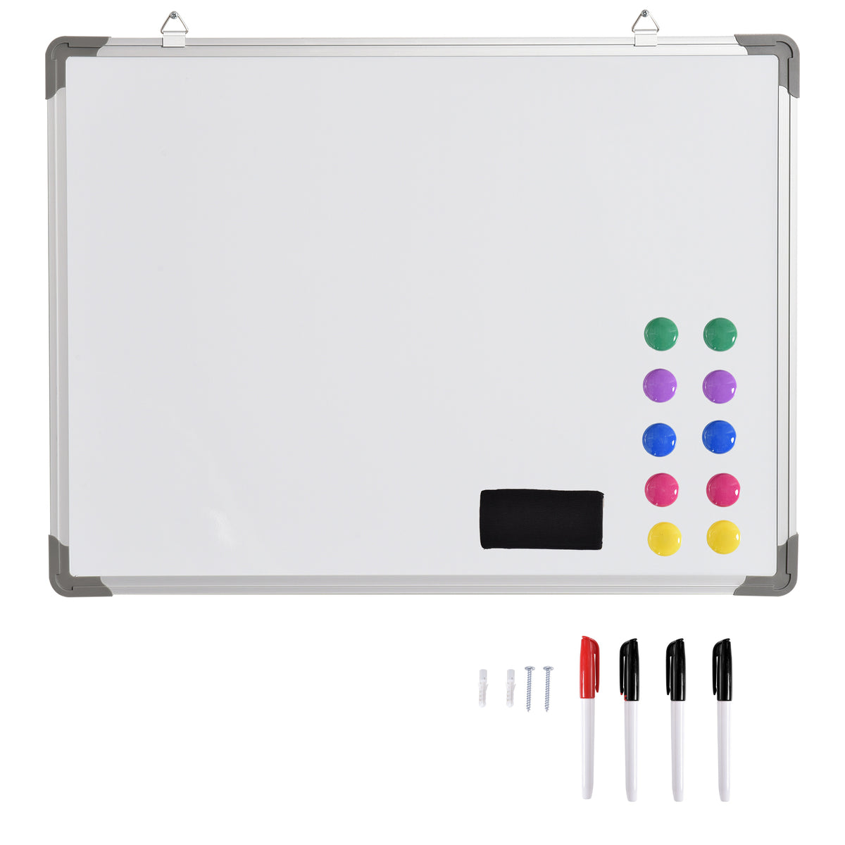 Quadro Magnético Quadro Magnético de Parede Incluí 10 Ímás 1 Apagador e 4 Marcadores 60x45 cm Branco — foto 1