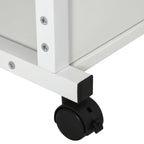 Mesa Lateral para Sofá Mesa lateral em Forma de C com 4 rodas Giratórias Freios Altura Ajustável 3 níveis Estrutura Metálica 80x40x72-82cm Branco — foto 8