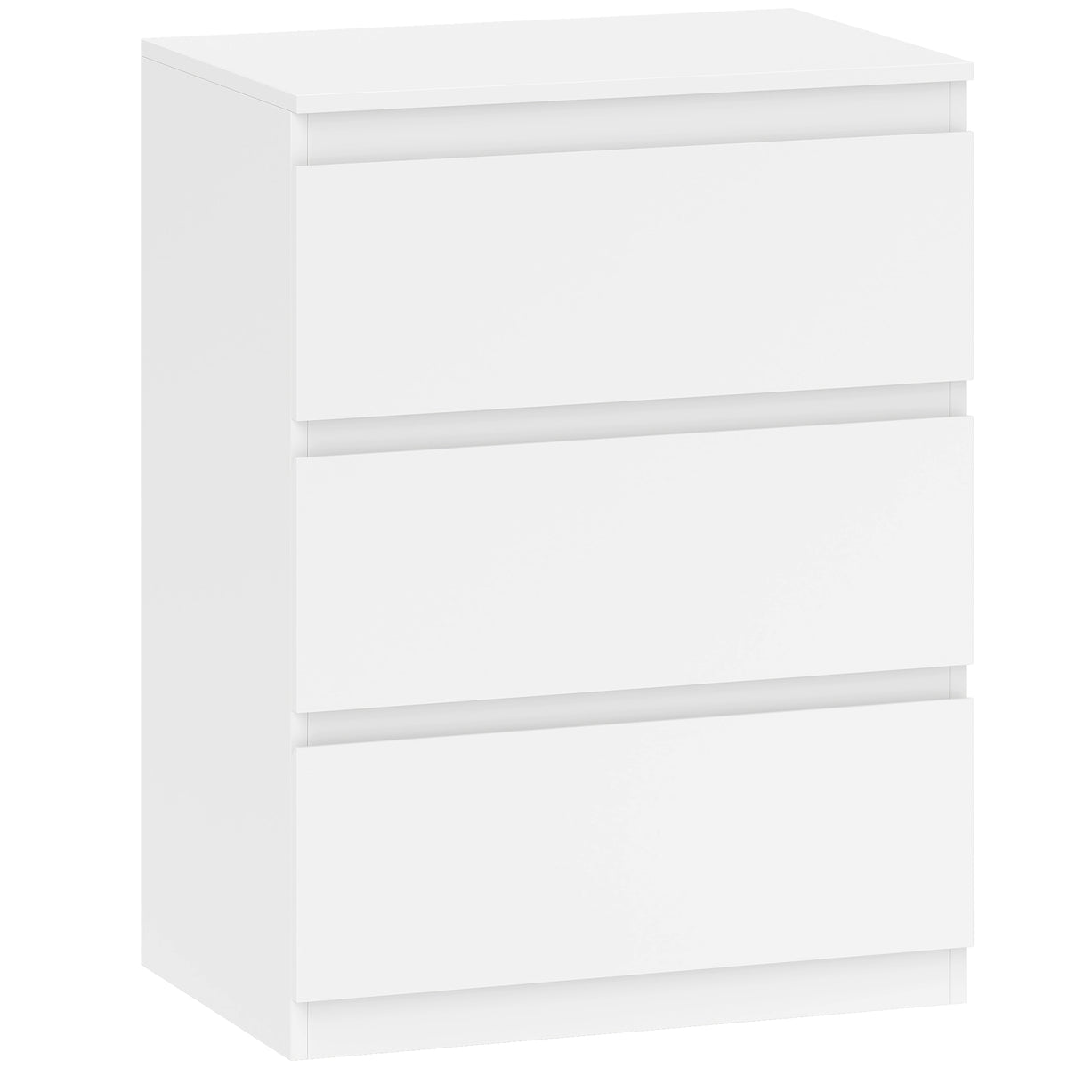 Cômoda com 3 Gavetas, para Sala de Estar, Quarto, Corredor, Aglomerado, Branco — foto 1