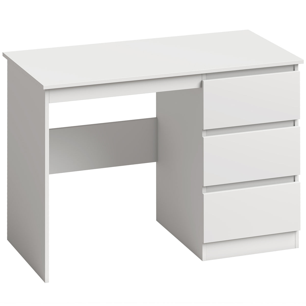 Mesa para computador com 3 gavetas, mesa de escritório moderna para PC 100 x 50 x 75 cm, Branco — foto 1