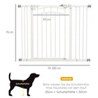 Grade para escadas Proteção para cães, fechamento automático, operação com uma mão, 100 cm x 4 cm x 76 cm, Branco — foto 2