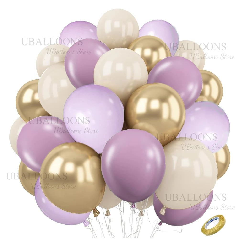 40 pçs balões de látex areia branca 10 Polegada boho areia branco metal cromo ouro balões para aniversário — foto 1