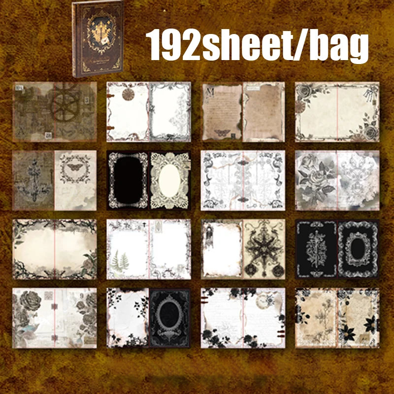 Papel 192 peças conjunto de caderno estilo vintage, bloco de escrita de folha de ouro para tomar notas — foto 1