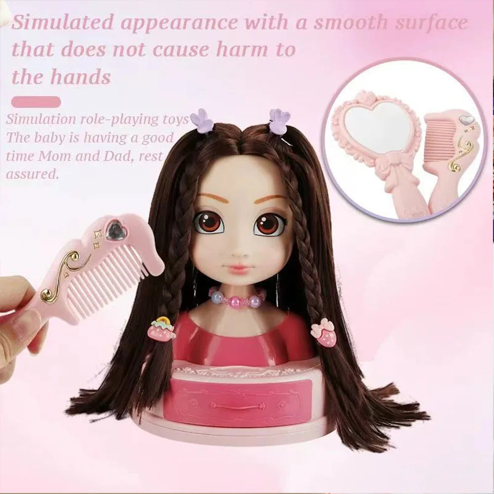 Cabeça de Boneca para Pentear e Maquiar, Brinquedo de Moda para Praticar com Acessórios de Cabelo — foto 2