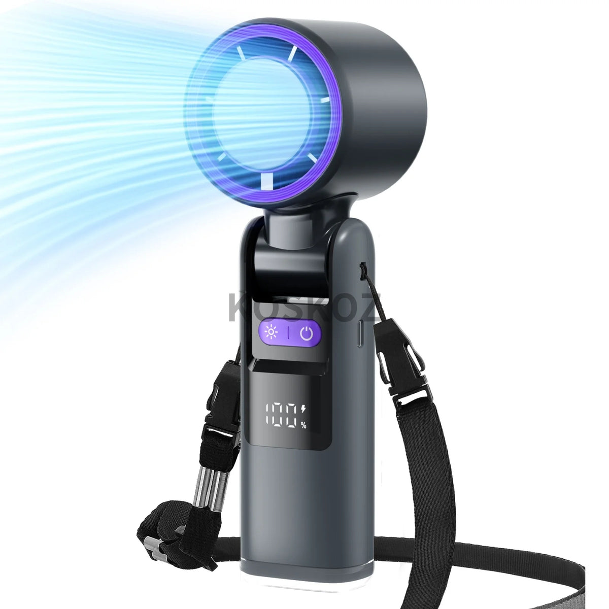 Ventilador Portátil de Mão Turbo - 5 Velocidades, Alta Potência, Bateria Recarregável de 4000mAh — foto 2