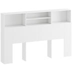 Cabeceira de Cama 160 cm com Arrumação e 4 Compartimentos Abertos para Quarto, Branco — foto 1