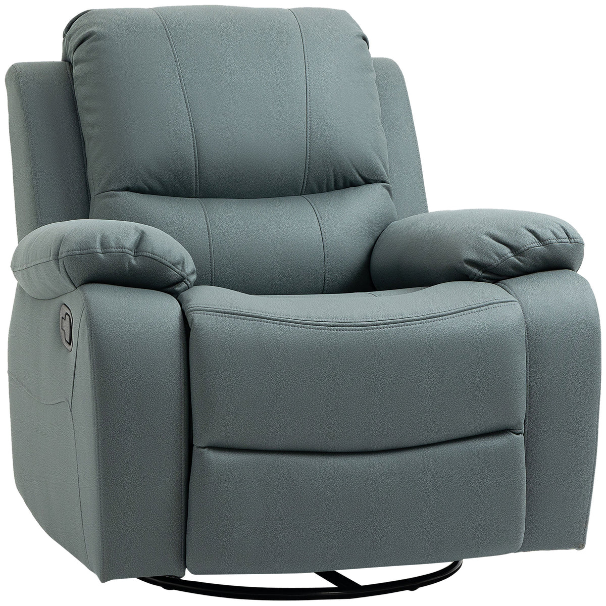 Poltrona de relax com ajuste de inclinação até 135° giratória 360 graus 93 cm x 100 cm x 98 cm estrutura em aço Verde — foto 1