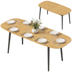 Mesa de Jantar Extensível Retangular para 6 a 8 Pessoas Mesa de Cozinha 160-200 cm com Prateleira Castanho — imagem 10
