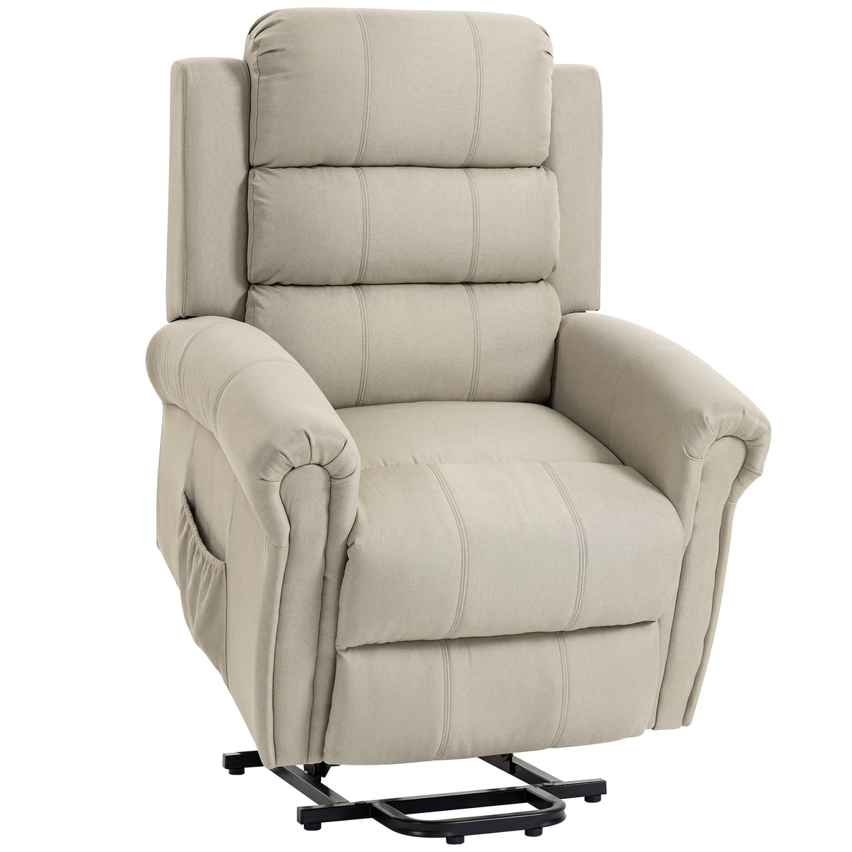 Poltrona Elevatória Elétrica Poltrona Elétrica com Função de Massagem e Aquecimento 87x87,5x108 cm Bege — foto 1