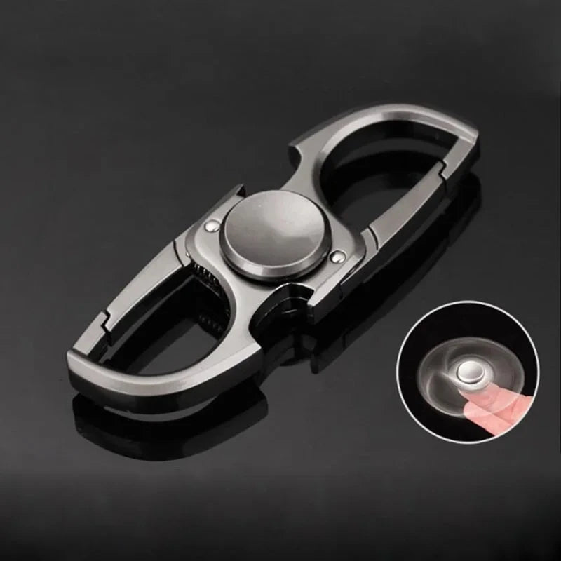 Spinner de dedo antistress em liga de zinco, preto, 7.5 cm — foto 2