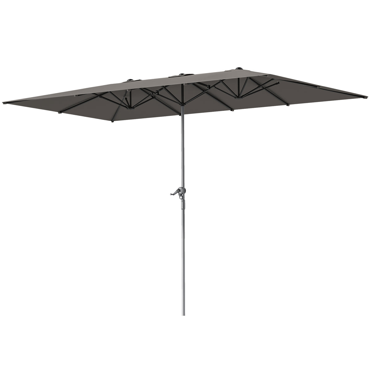 Guarda-Sol Duplo 451x264 cm com Manivela Poliéster 200 g/m² Cinza Escuro — foto 1