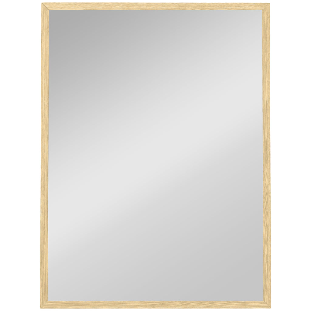 Espelho de Parede Retangular 80x60 cm Moldura em Madeira Natural Ideal para Banheiro Sala ou Quarto — foto 1