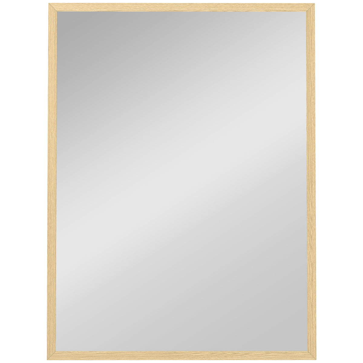 Espelho de Parede Retangular 80x60 cm Moldura em Madeira Natural Ideal para Banheiro Sala ou Quarto — foto 1