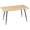 Mesa de Jantar Retangular para 4 Pessoas com Tampo em Efeito Madeira e 4 Pés em Aço 140x80x76 cm Preto — foto 1
