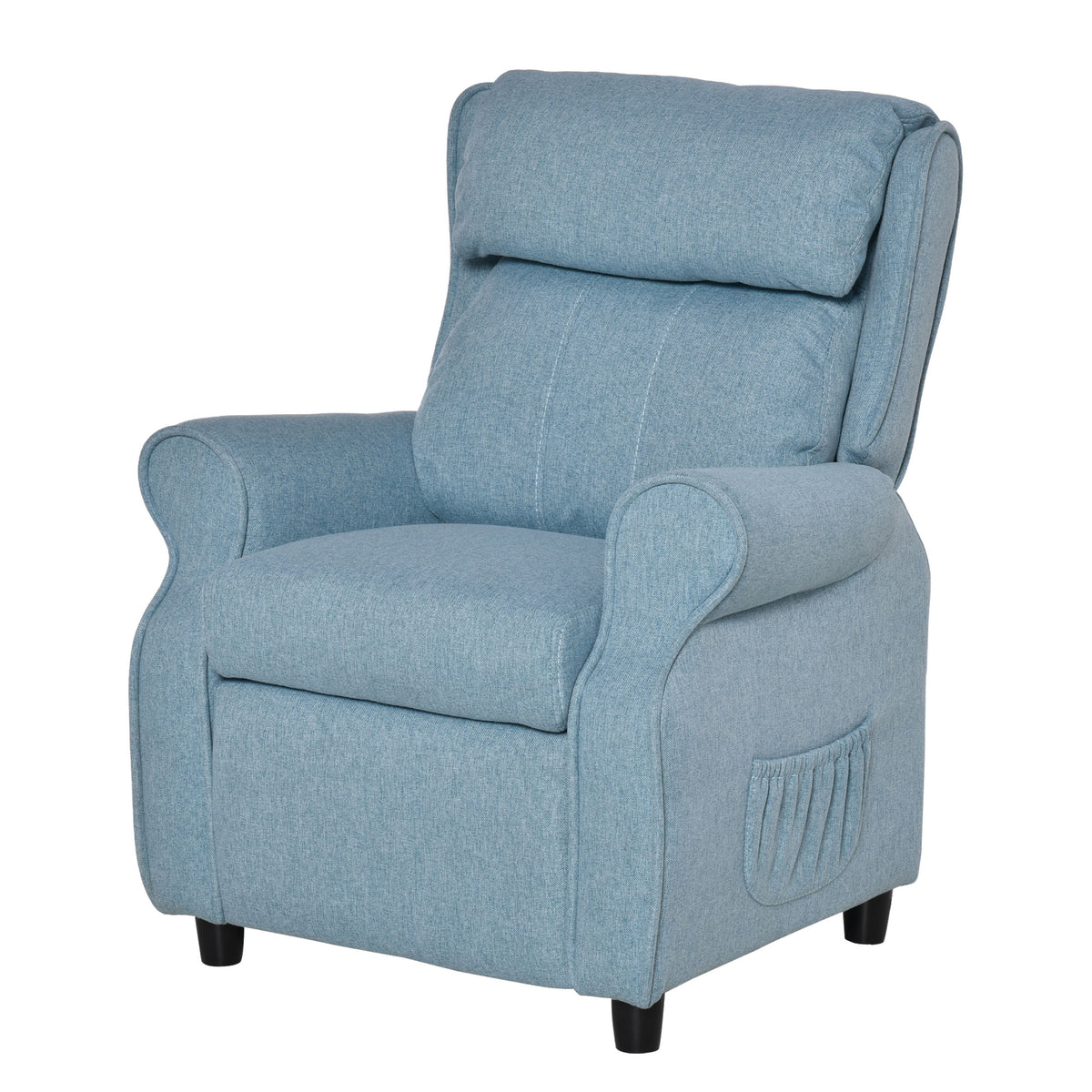 Sofá infantil Poltrona com apoio para os pés Apoio de braço Encosto ajustável Poltrona relax Sofá-cama infantil Cadeira para 3-5 anos Meninos e meninas Azul — foto 1