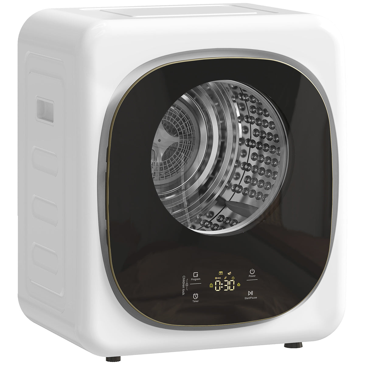 Secadora de Evacuação Portátil 4 kg Secadora Compacta 800 W 5 Modos de Secagem Temporizador Branco — foto 1