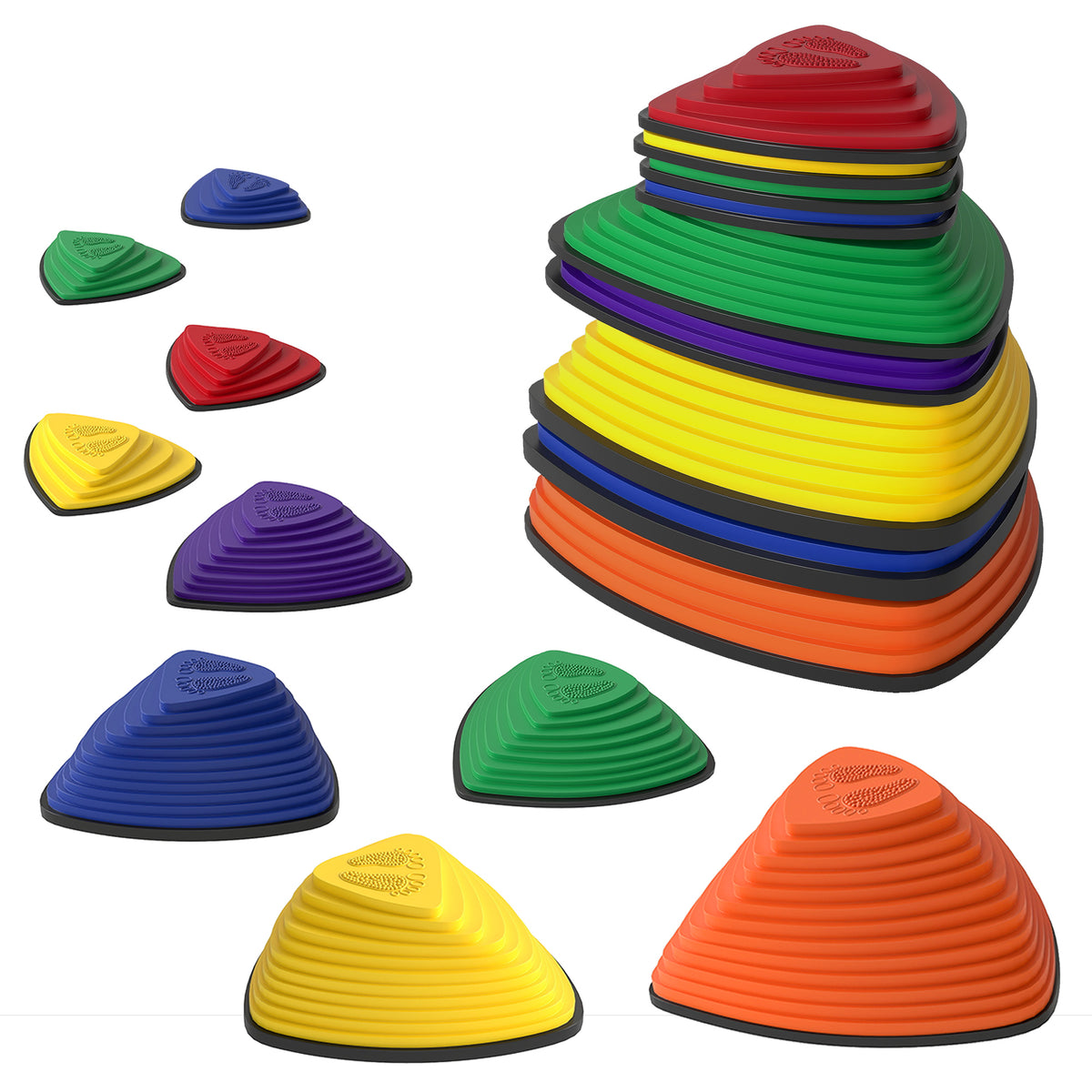 Conjunto de 9 pedras para pisar, design antiderrapante, para interno & externo, empilhável, colorido — foto 1