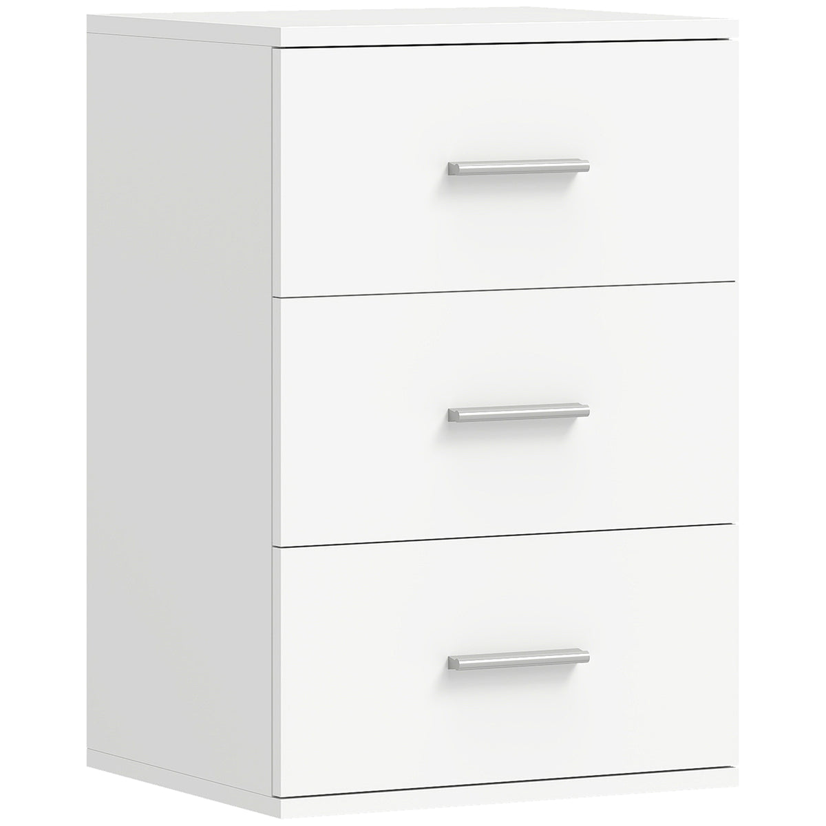 Criado-mudo com 3 Gavetas Moderno e Multiuso para Quarto e Sala, 40x35x60 cm, Branco — foto 1