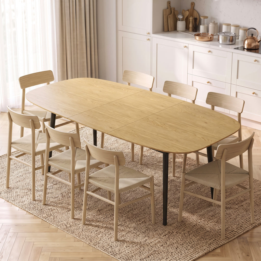 Mesa de Jantar Extensível Retangular para 6 a 8 Pessoas Mesa de Cozinha 160-200 cm com Prateleira Castanho — imagem 3