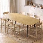 Mesa de Jantar Extensível Retangular para 6 a 8 Pessoas Mesa de Cozinha 160-200 cm com Prateleira Castanho — imagem 3