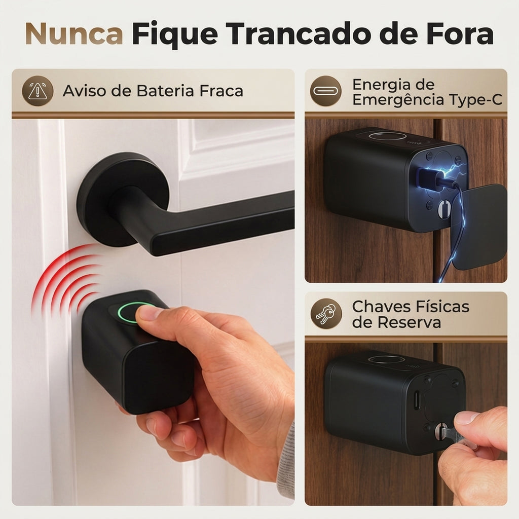 Fechadura Inteligente 5 em 1 com Impressão Digital, App Tuya, Bluetooth, Código, Cartão NFC/RF e Chave, Códigos Temporários — imagem 6