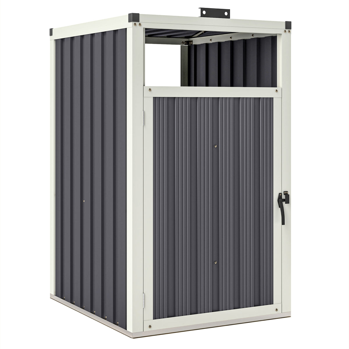 Abrigo para Contentor 240 L Aço Galvanizado Tampa 180° 73x81x122 cm Cinza Escuro — foto 1