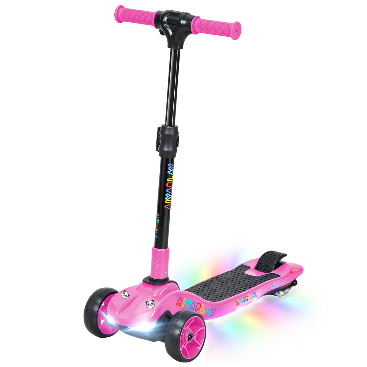 Trotinete Elétrica para Crianças 6+ Anos Dobrável 3 Rodas Partida Zero Velocidade Máxima 8 km/h 64x29x83 cm Rosa — foto 1