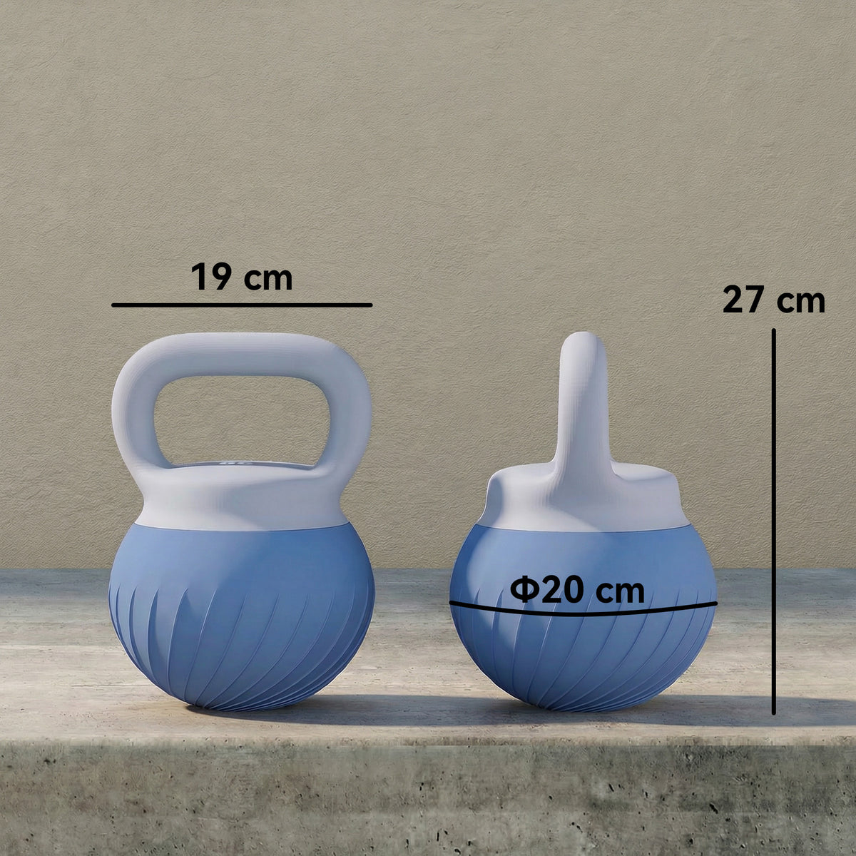 Kettlebell 8 kg Halter com Alça Ergonômica Antiderrapante Halter em Forma de Bola Musculação Treino Azul — foto 2