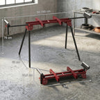 Suporte universal para serra de esquadria com rolos extensíveis e braços de apoio, suporte de serra portátil com pernas dobráveis — foto 2