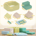 Conjunto de 15 blocos macios, 200 bolas de plástico, piscina de bolinhas para crianças pequenas, interior, espuma, colorido — foto 2