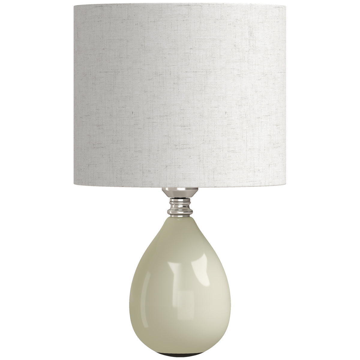 Candeeiro de Mesa Vintage com Base em Cerâmica, Abat-Jour em Linho e Interruptor Basculante, Creme — foto 1