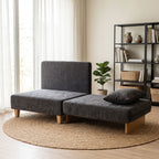Poltrona-cama 2 em 1 com Função de Cama Sofá-cama com 2 Almofadas Laváveis Bolsos Laterais para Sala de Estar Quarto — imagem 6