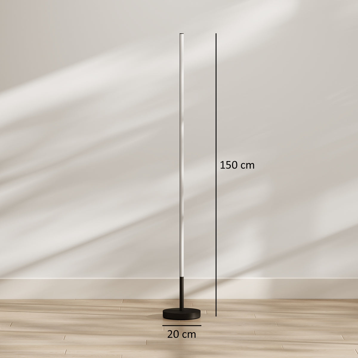 Luminária de canto LED, candeeiro de pé moderno, 1450 lm, 3 níveis de luminosidade, interruptor de pé, 3000 K, sala/quarto, preto — foto 2