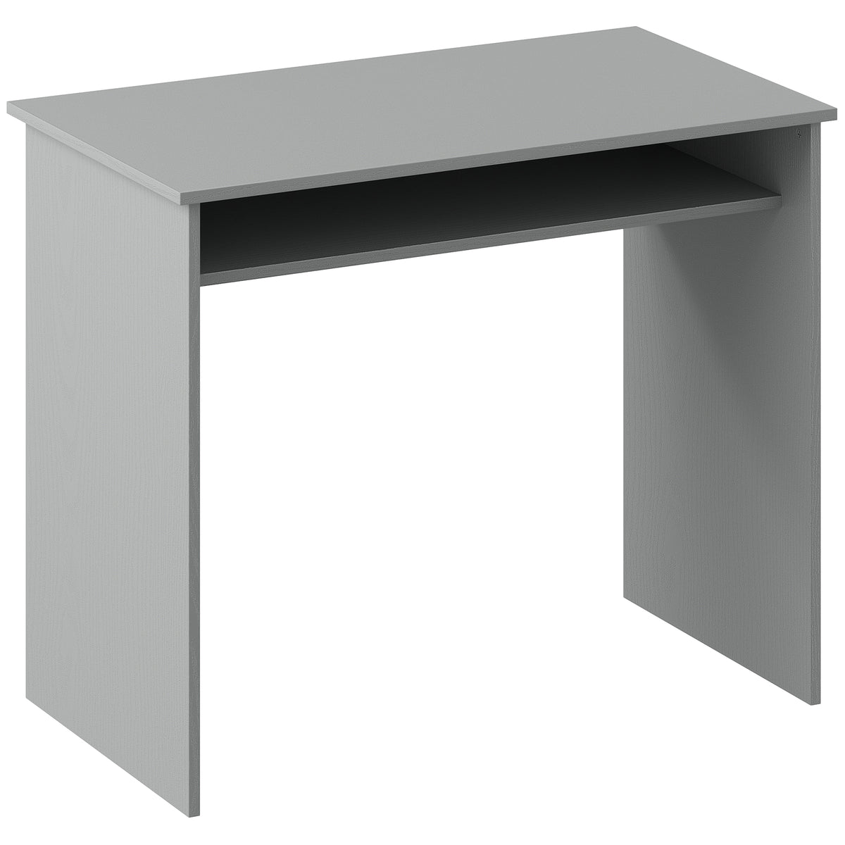 Mesa de Computador Sóbria e Compacta com 1 Prateleira Painéis de Partículas 90x50x74 cm Cinza — foto 1