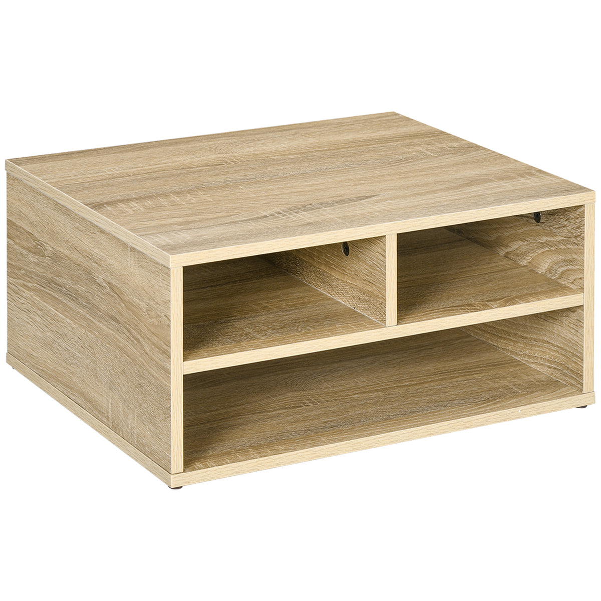 Organizador de mesa aspeto madeira com 3 compartimentos, suporte para impressora dim. 47L x 40l x 22,5H cm — foto 1