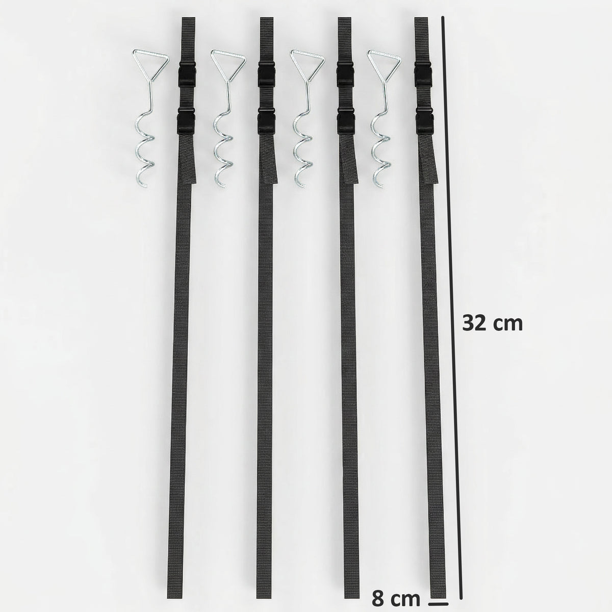Conjunto de 4 Parafusos-Âncora 32 cm Âncoras Espirais para Trampolim com Pegador Triangular Cintas Ajustáveis Prata — foto 2