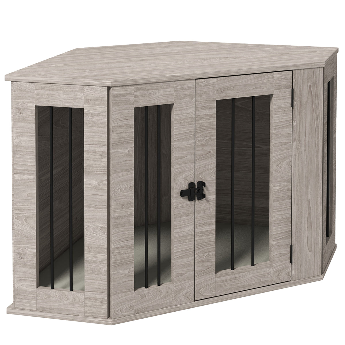 Caixa para cães, Gaiola para cães, design de canto, incl. fecho, 1 almofada, 104 x 55 x 63 cm, Castanho — foto 1