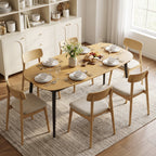 Mesa de Jantar Extensível Retangular para 6 a 8 Pessoas Mesa de Cozinha 160-200 cm com Prateleira Castanho — imagem 4