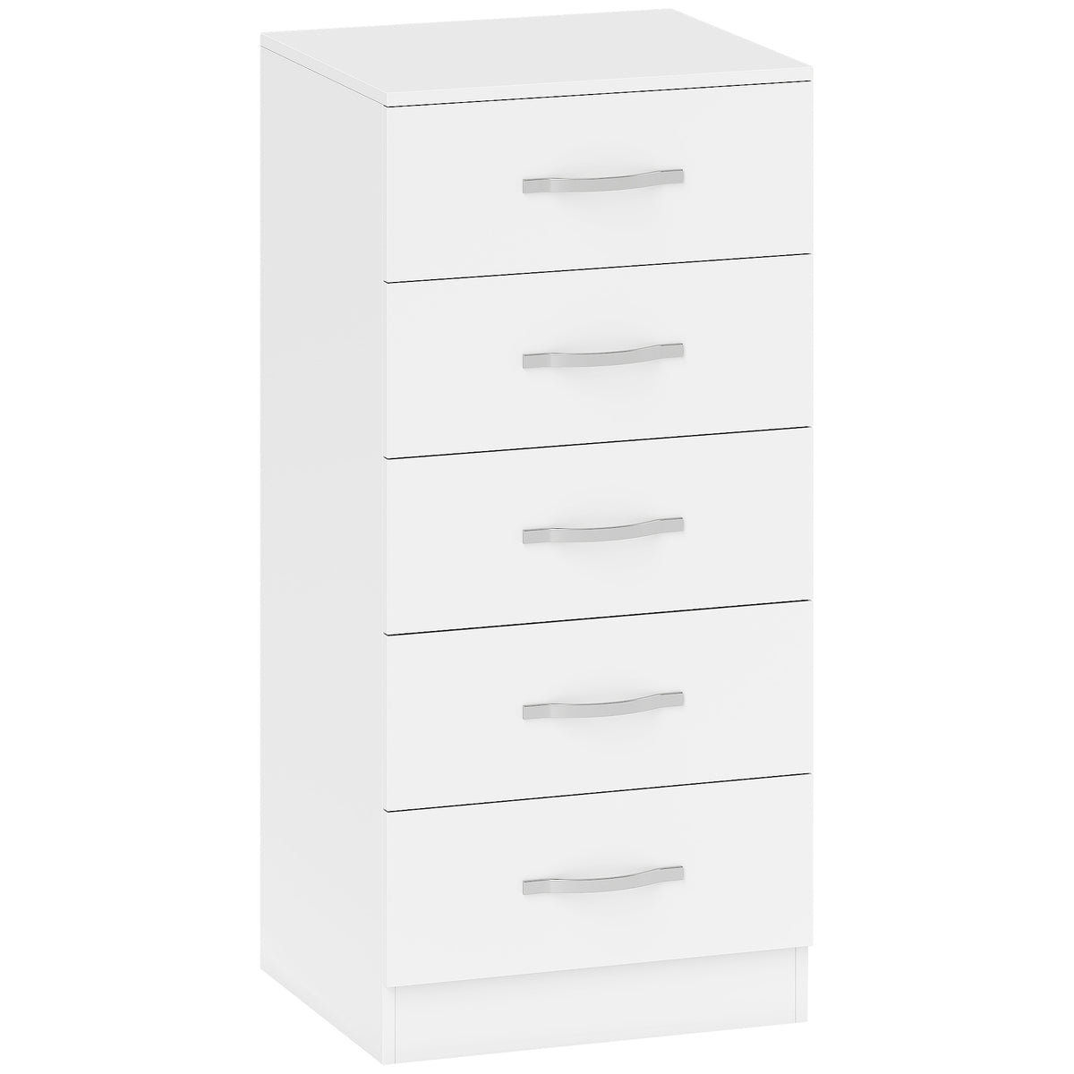 Cômoda com 5 Gavetas, Armário de gavetas para Roupas e Utensílios, Aglomerado de partículas, Branco — foto 1